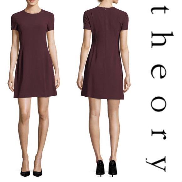 Theory Corset Tee Burgundy Short Sleeve 